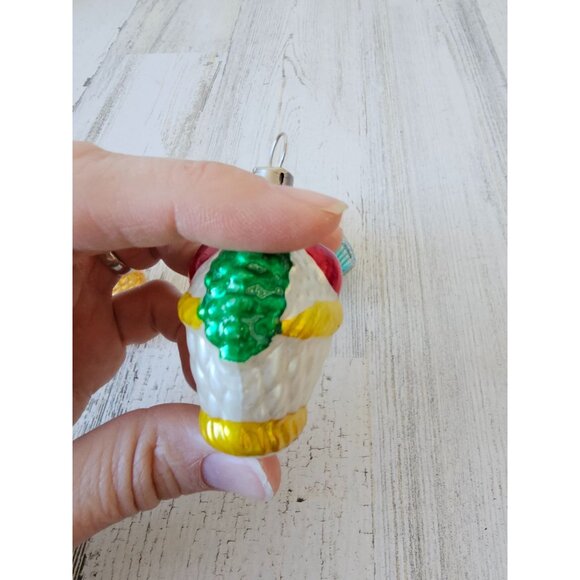 Vintage glass mercury basket fruit flour ornament West Germany set - Picture 10 of 14